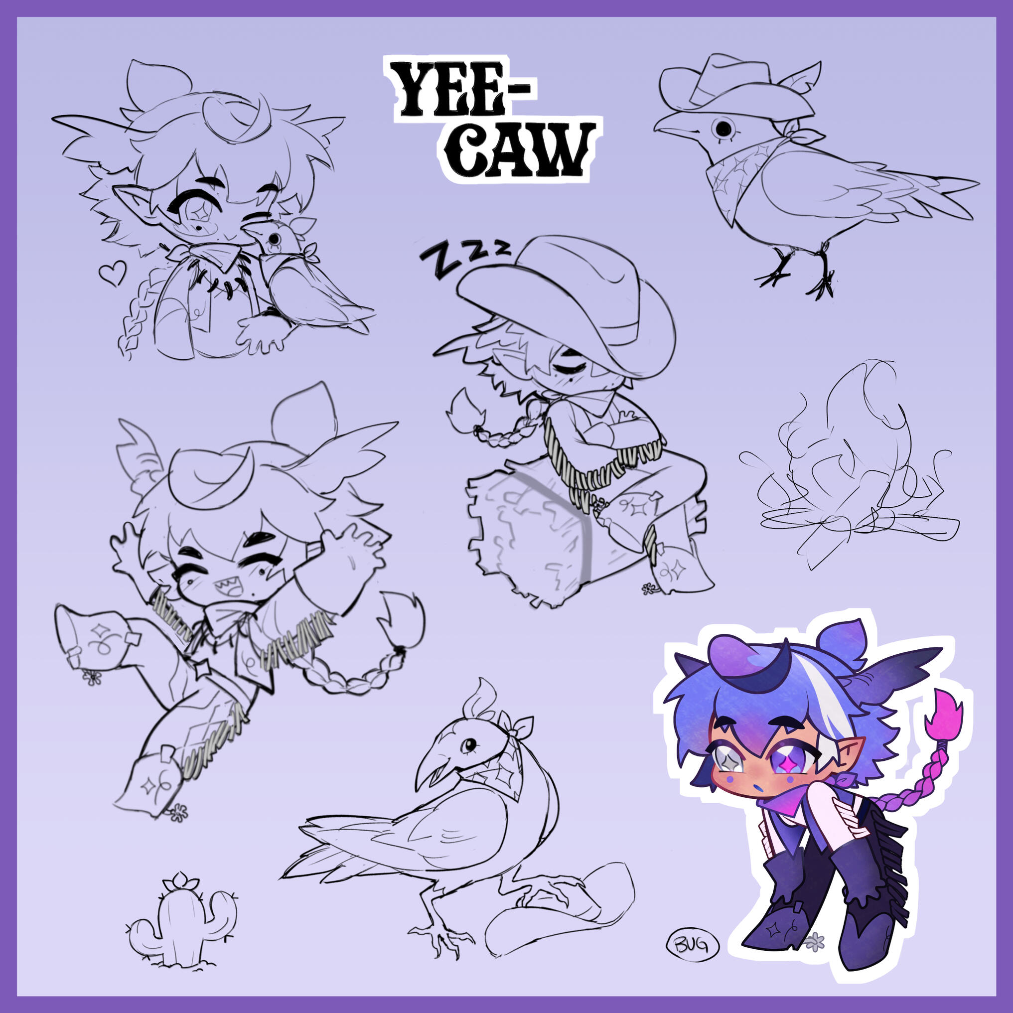 Cowboy Sticker Sheet WIP